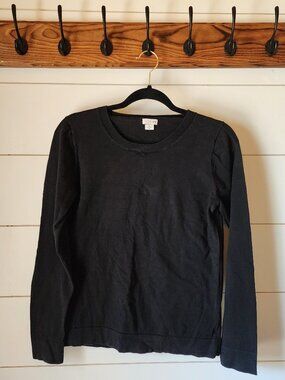 J. by J.Crew Black Crewneck Sweater M Soft Knit